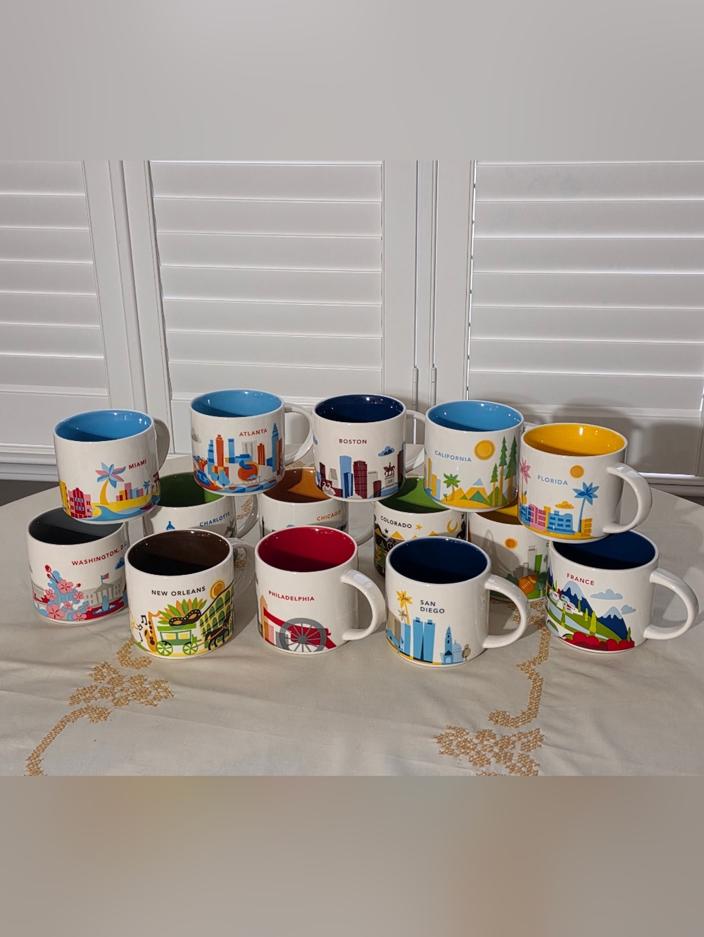 Starbucks "You Are Here Collection" Ceramic Coffee Mugs